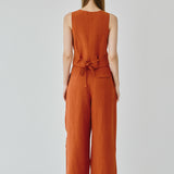 Celeste Linen Trousers in Orange