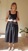 Black Jersey & Woven Mix Vest Dress by Albaray