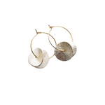 Gold Hoops And Silver Plated Discs Earrings by Brass And Bold
