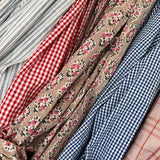 Penny Tie Neck Cotton Shirt in Pink Floral