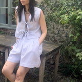 Gracie Mushroom Gingham Bow Vest