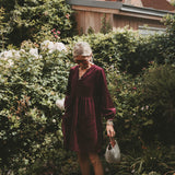 Burgundy Corduroy Mini Dress