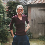 Denim Basque Midi Skirt