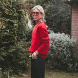 Red Knit Sweatshirt