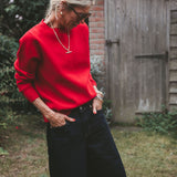 Red Knit Sweatshirt