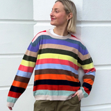 Rainbow Stripe Cashmere Blend Sweater