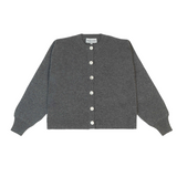 Smile Patch Cashmere Blend Cardigan in Grey