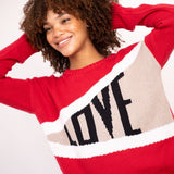 Love Cotton Sweater in Red
