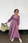 Carnival Dress In Pink And Green Tartan by Justine Tabak