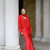 Aldgate Cherry Red Satin Maxi Skirt