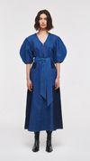 Jalen Patchwork Denim Midi Dress by Aligne
