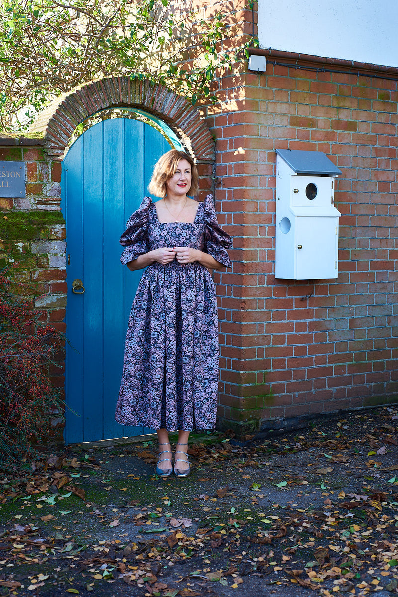 Lucinda Winter Floral Jacquard Dress by Mary Benson