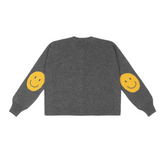 Smile Patch Cashmere Blend Cardigan in Grey