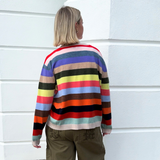 Rainbow Stripe Cashmere Blend Sweater