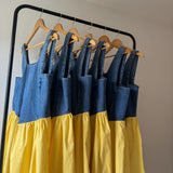 Zoe Denim and Yellow Gingham Maxi Dress