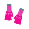 Fingerless Love Hope Gloves in Neon Pink by Quinton + Chadwick