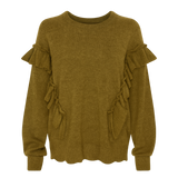 Elizabeth Frilly Jumper in Khaki Marl