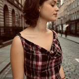 Celia Cowl Neck Maxi Dress in Berry & Black