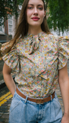 Mia Frill Blouse in Meadow Print by House of Disgrace