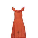 Terracotta Backless Sari Dress