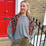 Smile Patch Cashmere Blend Sweater in Grey