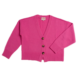 Lucy V-Neck Cropped Cardigan in Pink