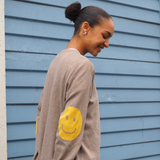 Smile Patch Cashmere Blend Sweater in Toast