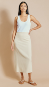 Linen Twill Pencil Skirt by Albaray