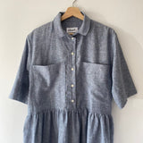 Sailor Shirt Dress in Denim Chambray