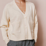 Relaxed Cardigan In Cream by Albaray