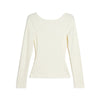 Scoop Back Rib Top In Cream by Albaray