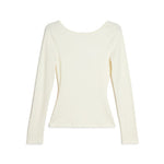Scoop Back Rib Top In Cream by Albaray