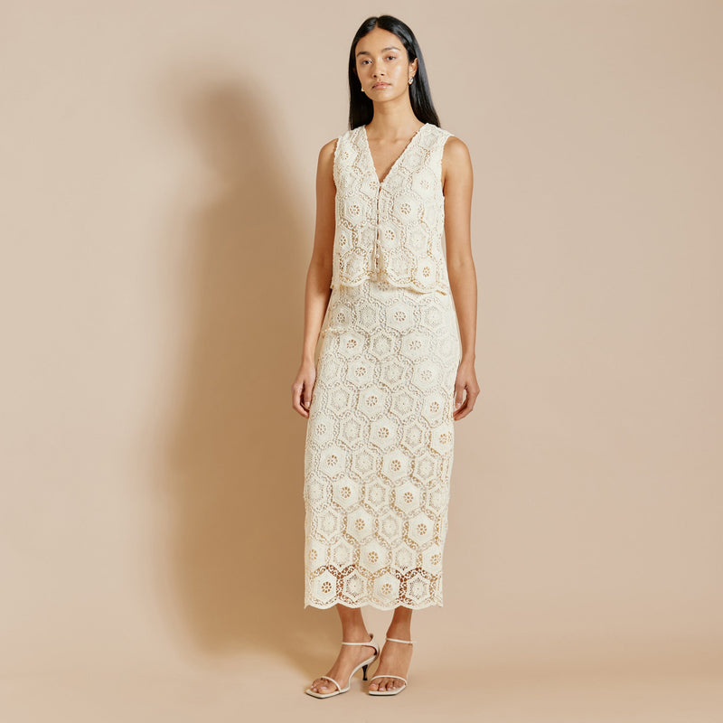 Lace Midi Skirt by Albaray