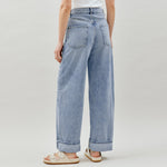 Turn Up Jeans in Light Wash by Albaray