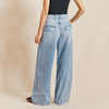 Wide Pleat Jeans in Light Wash by Albaray