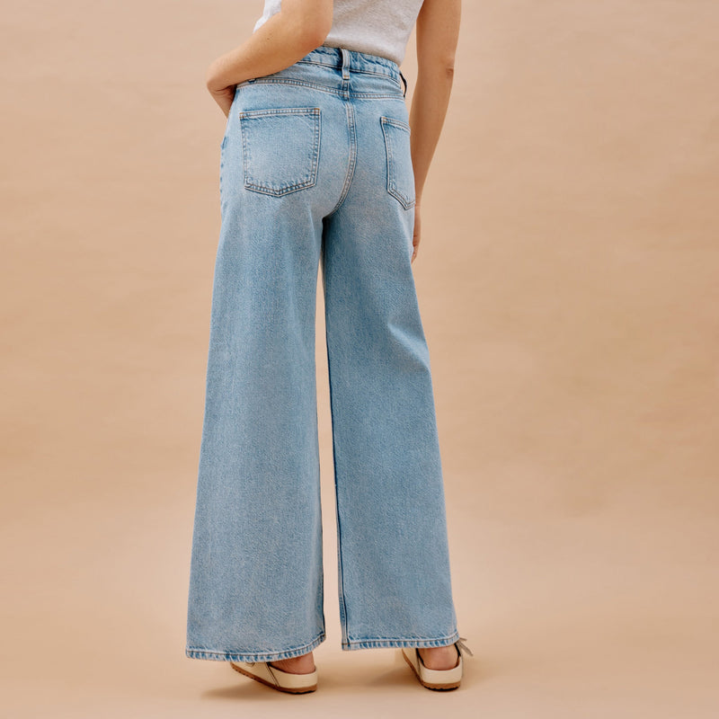 Light Wash Full Length Wide Length Jeans by Albaray