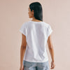 White Roll Back T Shirt by Albaray