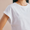 White Roll Back T Shirt by Albaray