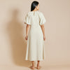 Linen Twill Puff Sleeve Dress by Albaray