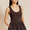 Chocolate Jersey and Woven Mix Vest Dress by Albaray