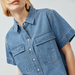 Denim Short Sleeve Shirt by Albaray