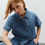 Denim Short Sleeve Shirt by Albaray