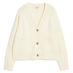 Cream Relaxed V Neck Cardigan by Albaray