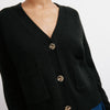 Black Relaxed V Neck Cardigan by Albaray