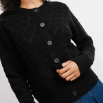 Black Pointelle Cardigan by Albaray