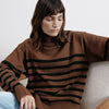 Chocolate Stripe Turtle Neck Jumper by Albaray