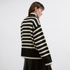 Black Stripe Turtle Neck by Albaray