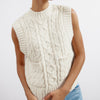 Cream Cable Pocket Tank by Albaray