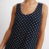 Navy and Cream Spot Maxi Dress by Albaray