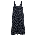 Navy and Cream Spot Maxi Dress by Albaray